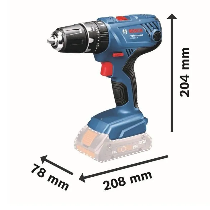 Bosch Professional GSB 18V-21 Percusiones Drill + 2 Baterías 2.0AH + Gal 1820 LC Charger 1