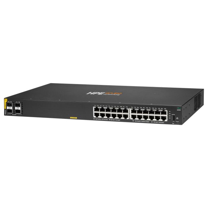 HP Enterprise Aruba CX 6000 24G + 4SFP PoE+ (370W) Switch Gestionado L3 Gigabit Ethernet Montaje en Rack 1U