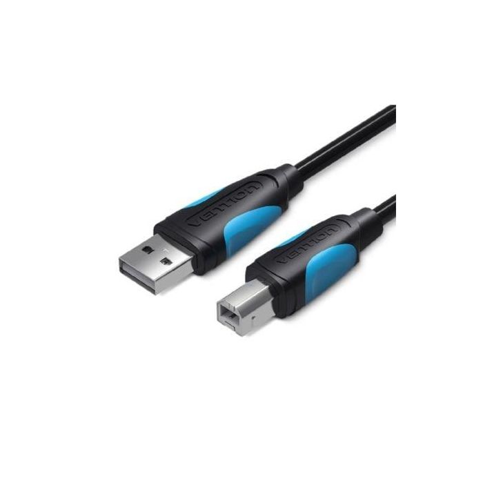 Cable USB 2.0 Impresora Vention VAS-A16-B500/ USB Tipo-B Macho - USB Macho/ 480Mbps/ 5m/ Negro