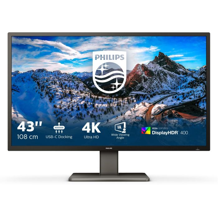 Philips 439P1 Monitor 42.5" 4K Ultra HD VA, 3xHDMI, DisplayPort, USB-C, USB-B, Ethernet, Altavoces
