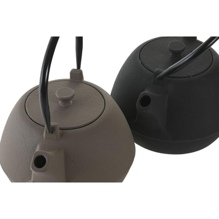 Tetera Oriental DKD Home Decor Beige Negro 15 x 19.5 x 17 cm (2 Unidades) 3 Tetera Oriental DKD Home Decor Beige Negro 15 x 19.5 x 17 cm (2 Unidades) 3