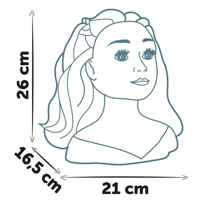 Smoby 3032160111477 Cabezal de Peinado Rubio con 19 Accesorios Realistas y Labios Sensibles al Calor