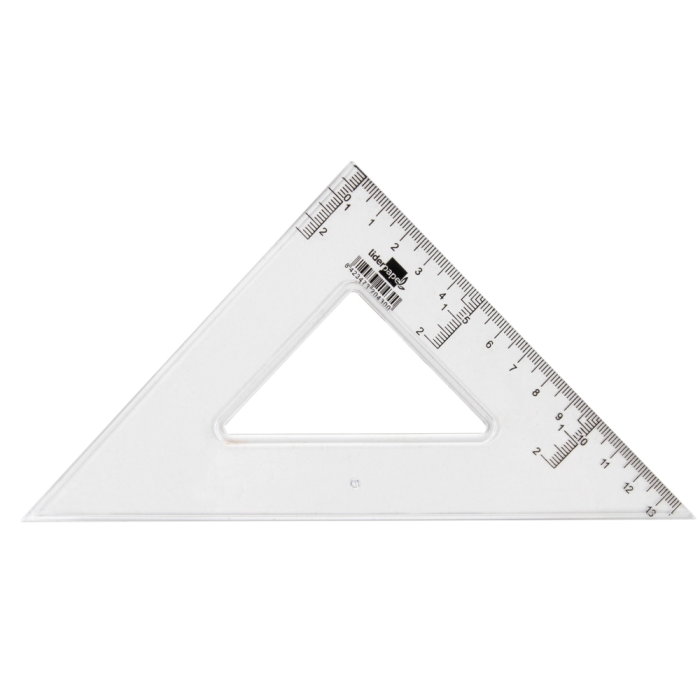 Liderpapel Escuadra 20 cm Plástico Cristal Transparente Biselada Graduada 1