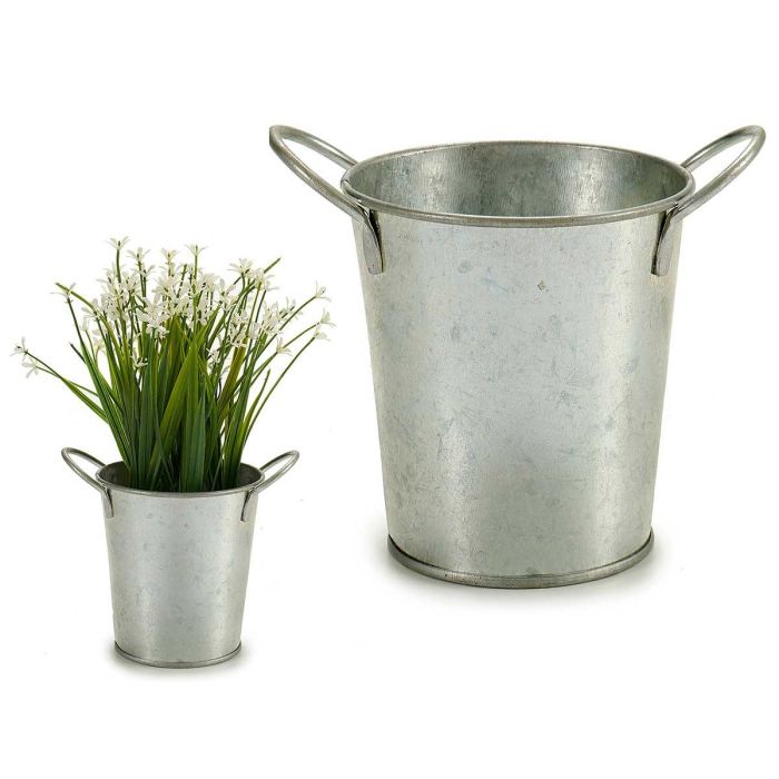 Macetero Pequeño Zinc Ibergarden 16x12x11 cm, Plata, 500 ml (72 Unidades)