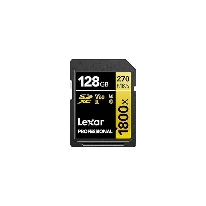 Lexar 128Gb Professional 1800X Sdxc Uhs-Ii Cards, Up To 280Mb/S Read 210Mb/S Write C10 V60 U3