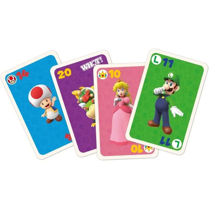 Winning Moves Juego de Cartas Super Mario - WIN1691626259318 - Divertido juego para toda la familia con los colores de Super Mario 2