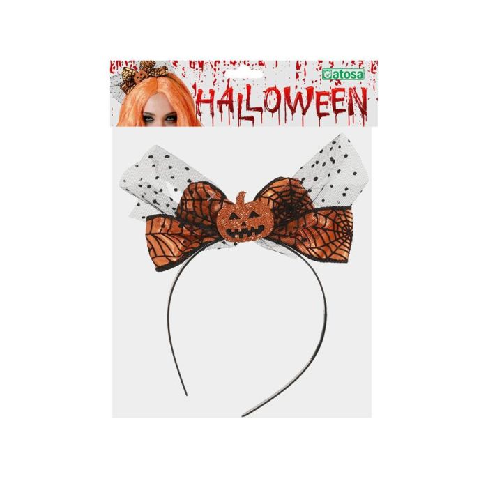 Diadema Halloween con Calabaza Brillante y Lazo Negro Lunares Naranjas - Accesorio de Disfraz Fiesta Temática 1 Diadema Halloween con Calabaza Brillante y Lazo Negro Lunares Naranjas - Accesorio de Disfraz Fiesta Temática 1