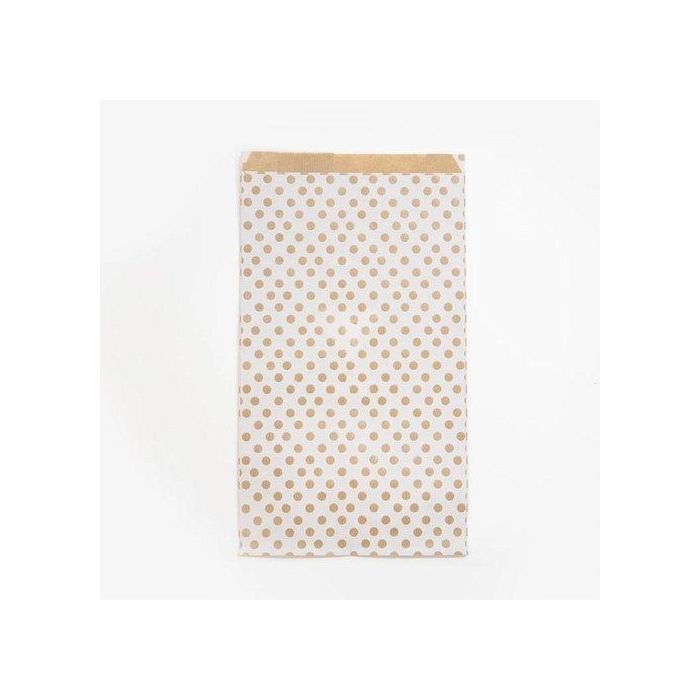 Bolsa De Papel Clairefontaine Kraft Decorado S/Asas 24X35X6 Cm Lunares Fondo Blanco Pack De 50