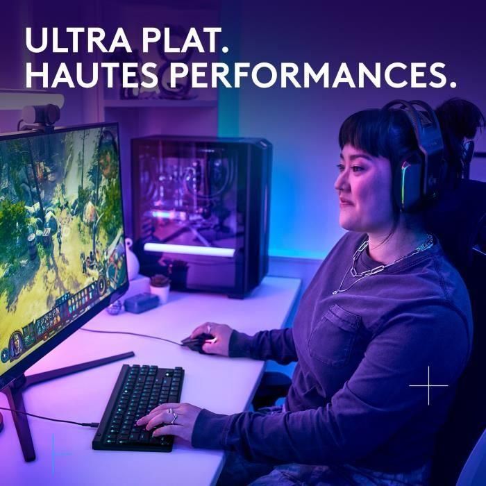 Teclado para juegos - con cable - Logitech G - G515 TKL - Mecánico - RGB - AZERTY - Negro 1 Teclado para juegos - con cable - Logitech G - G515 TKL - Mecánico - RGB - AZERTY - Negro 1