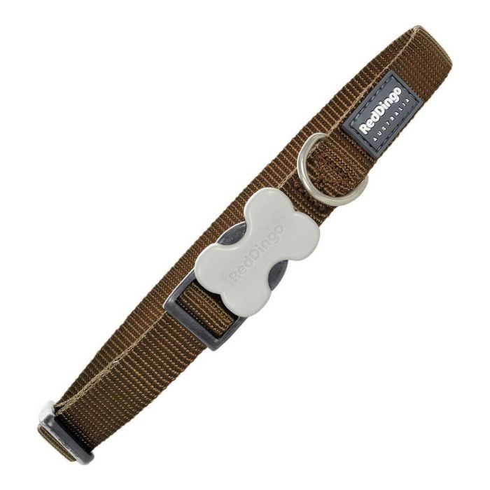 Red Dingo Collar Perro Liso Marrón Nylon Ajustable 20mm x 31-47cm Hebilla Acero Inoxidable Duradero Cómodo