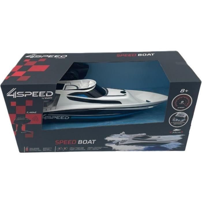 Silverlit SIL4891813700098 Lancha Teledirigida Rápida 4SPEED, Alta Velocidad 8 km/h, 34 cm, Colores Blanco y Negro, para Edades +8 Años 3 Silverlit SIL4891813700098 Lancha Teledirigida Rápida 4SPEED, Alta Velocidad 8 km/h, 34 cm, Colores Blanco y Negro, para Edades +8 Años 3
