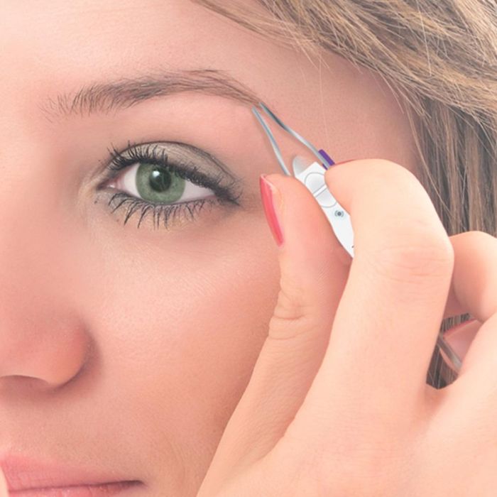 Cosmetic Club Pinzas Depilación con LED y Lupa x25 - Precisión Facial, Pilas Incluidas 5