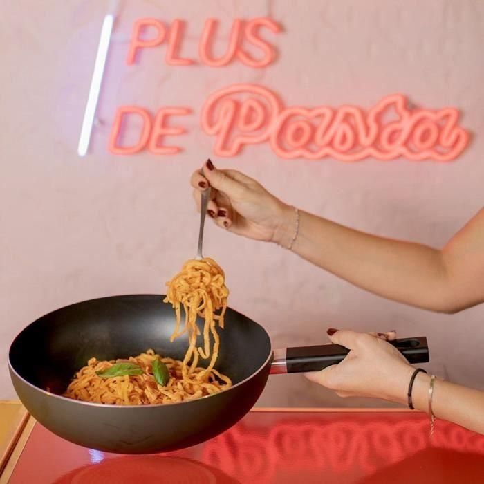 Livoo - MEP156N - Wok 32 cm Antiadherente sin PFOA ni PFOS, Mango de silicona, Compatible con todo tipo de fuegos e inducción 4