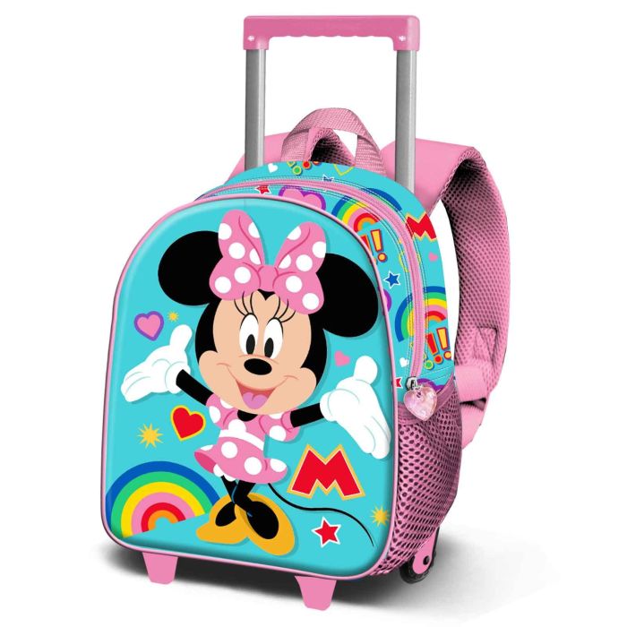 Mochila 3D con Ruedas Pequeña Greet Disney Minnie Mouse Turquesa