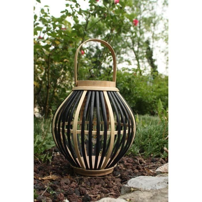 Lámpara solar de bambú - Olivie - Negro 5 Lámpara solar de bambú - Olivie - Negro 5