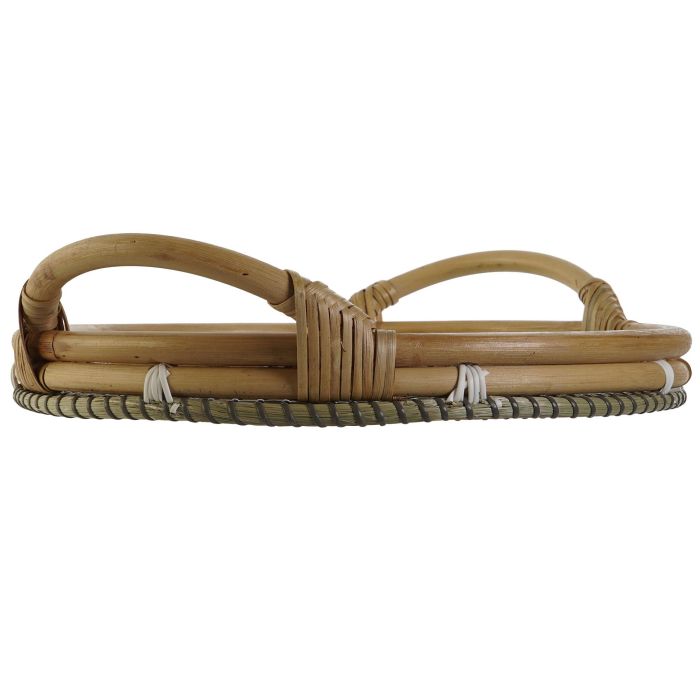 DKD Home Decor Bandeja Decoración Balines Natural Beige Ratán y Seagrass 40 x 8 x 40 cm 2