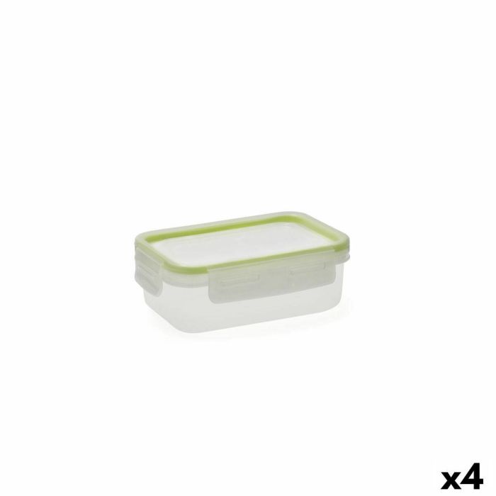 Fiambrera Quid Greenery Transparente Plástico 475 ml (4 Unidades) (Pack 4x) 2 Fiambrera Quid Greenery Transparente Plástico 475 ml (4 Unidades) (Pack 4x) 2