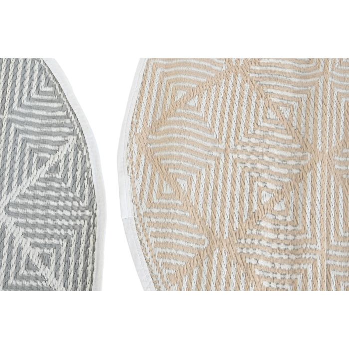 DKD Home Decor 6 Unidades Alfombra Poliéster Azul Beige Blanco 150 x 150 x 1 cm 1