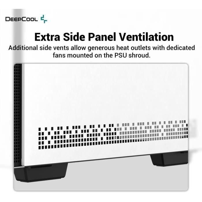 Deepcool DEE1690884141498 Caja de PC CH370 Mini Torre - sin fuente de alimentación, Formato Micro-ATX, Blanco 4