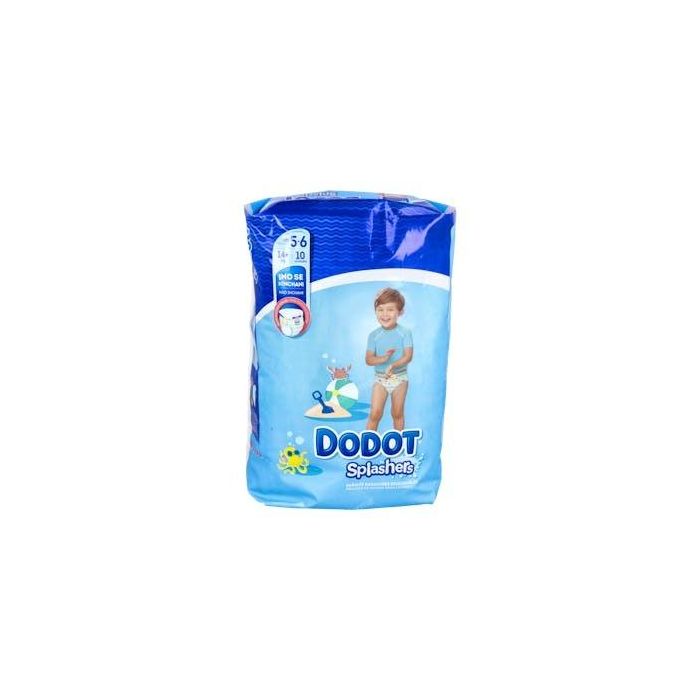 Dodot SPLASHERS Bañador Pañal Desechable Antihinchazón, Comodidad y Seguridad en el Agua Talla 5-6 + 14 kg 10 unidades