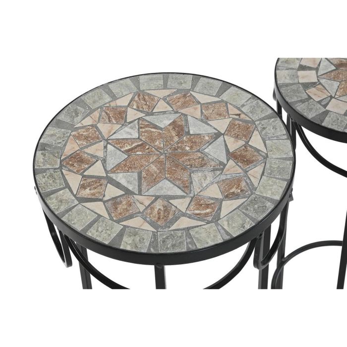 Mesita Auxiliar Terraza Y Jardin DKD Home Decor Multicolor Negro 30 x 69 x 30 cm Set de 3 3 Mesita Auxiliar Terraza Y Jardin DKD Home Decor Multicolor Negro 30 x 69 x 30 cm Set de 3 3