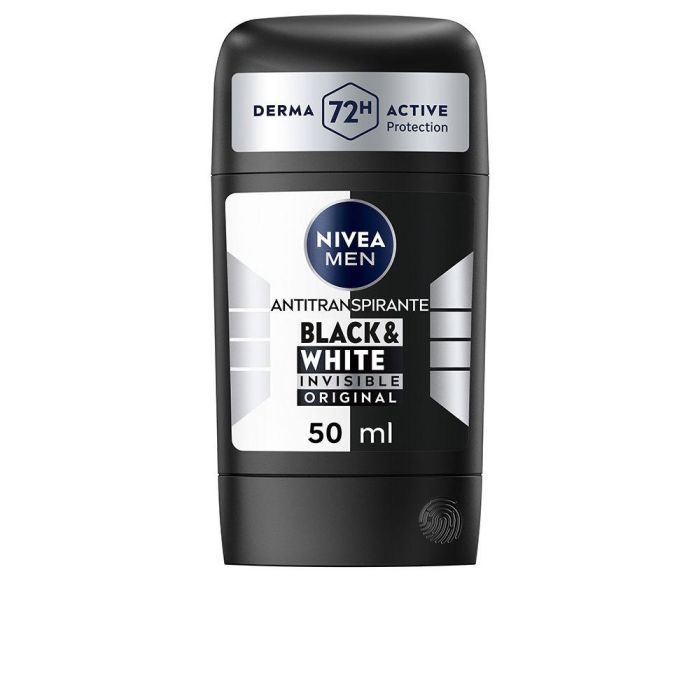 NIVEA MEN Black & White Invisible Original Desodorante Stick 72h Protección Antimanchas 50 ml