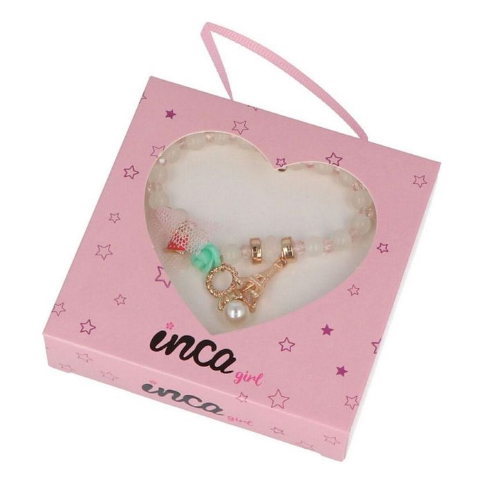 Inca Pulsera bolitas paris infantil con colgante Torre Eiffel y charms, Bisutería 1 pz