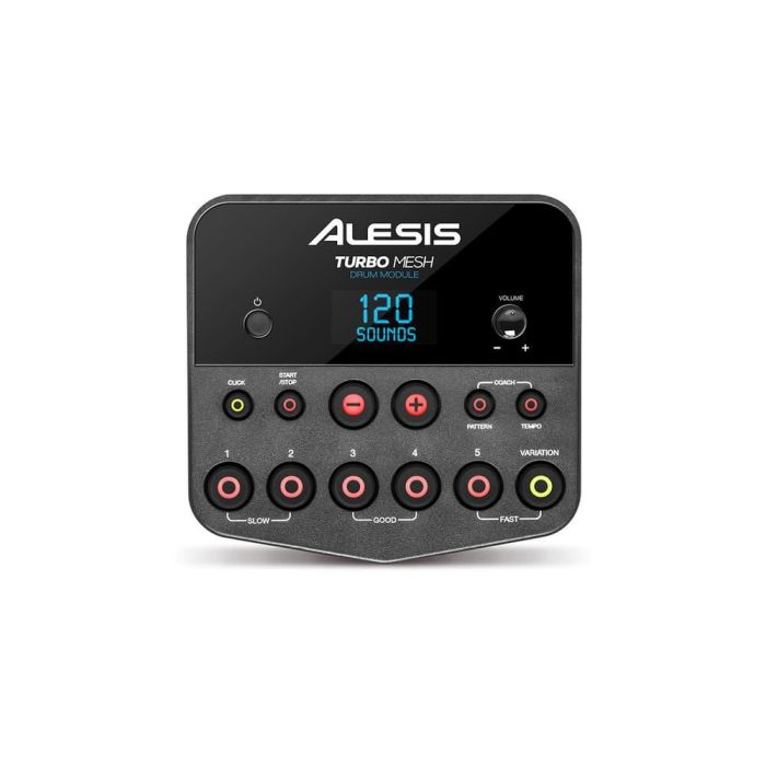 Alesis Turbo Mesh Kit Batería Electrónica con Parches de Malla, Incluye Pads, Platos, Pedal y Módulo con 120 Sonidos 1