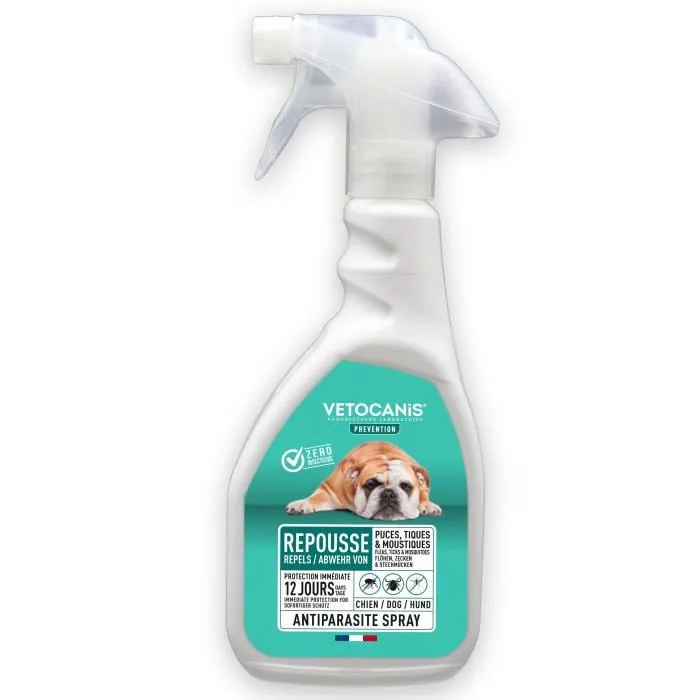 Vetocanis Spray Repelente de Pulgas, Garrapatas y Mosquitos para Perros - 500 ml Vetocanis Spray Repelente de Pulgas, Garrapatas y Mosquitos para Perros - 500 ml