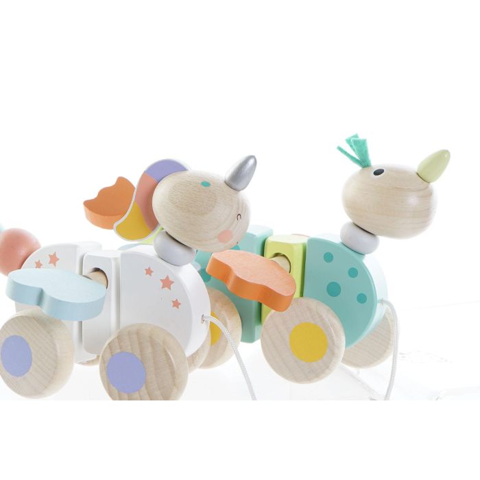 DKD Home Decor Juguete Kids de Madera con Movimiento Multicolor 13 x 12.5 x 22 cm Set de 4 Unidades Diseño Surtido 1
