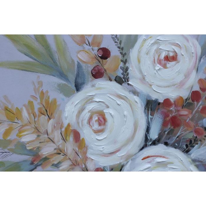 DKD Home Decor Cuadro Shabby Multicolor Lienzo MDF Flores 80 x 80 x 2.8 cm (2 Unidades) 2