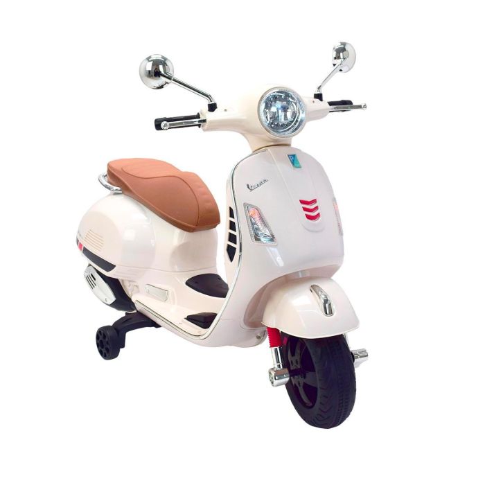 Tachan Vespa GTS 12V Blanca Licencia Oficial Moto Eléctrica Infantil con Baterías Recargables, Faros LED, USB y MP3 para Niños +3 Años 2