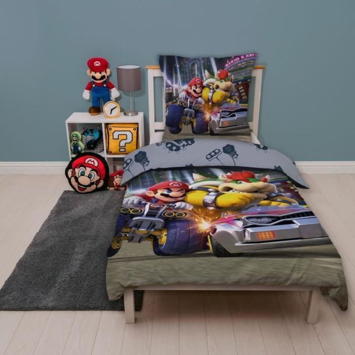 Mario Bros AAARQ16164 - Juego de Cama Mario vs Bowser de Microfibra - 1 Funda Nórdica 140x200 cm + 1 Funda Almohada 63x63 cm 3