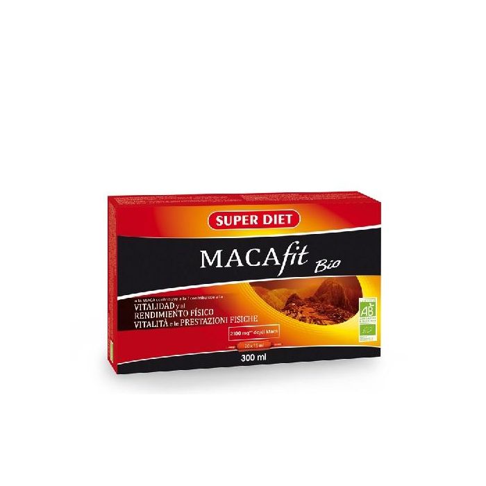 SUPERDIET Macafit Maca Bio 2100 mg - 20 Ampollas Bebibles. Vitalidad, Energía y Fertilidad.