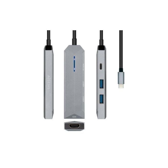 Aisens Dock Station USB-C a HDMI, 2 USB, PD 100W - Gris Aisens Dock Station USB-C a HDMI, 2 USB, PD 100W - Gris