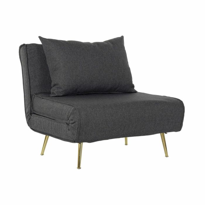 Sofa Cama Scandi DKD Home Decor Gris Oscuro Dorado 80 x 84 x 90 cm