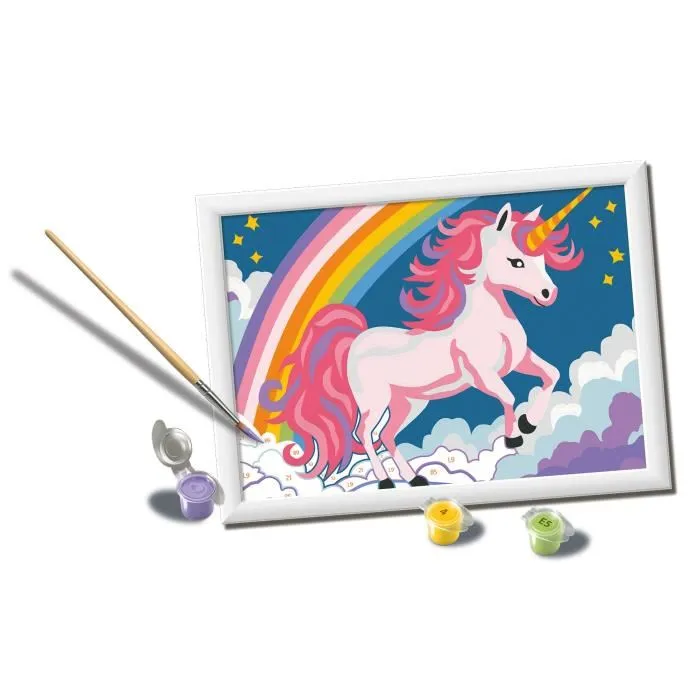 Ravensburger Kit Pintura por Números CreArt Kids Unicornio Neón 18 x 24 cm, 25904, a partir de 7 años 1