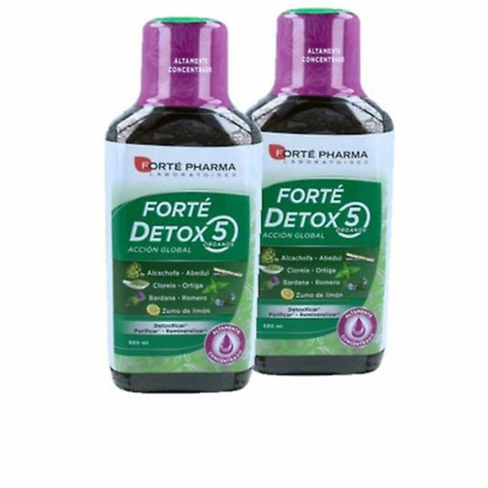 FORTÉ PHARMA FORTÉ DETOX 5 ÓRGANOS - Suplemento para control de peso y bienestar digestivo - 2 x 500 ml
