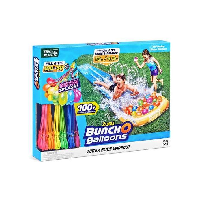 Pista hinchable buncho con globos de agua (color neón) 4,8 metros 1