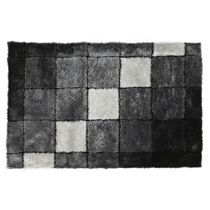 DKD Home Decor Alfombra Moderna Poliéster Gris Blanco Patrón Cuadrados 230x160 cm 2 cm Grosor 1700 gsm 0 DKD Home Decor Alfombra Moderna Poliéster Gris Blanco Patrón Cuadrados 230x160 cm 2 cm Grosor 1700 gsm 0