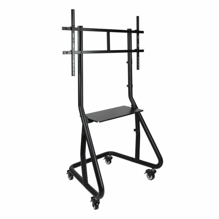 TooQ FS20200M-B - Soporte de Suelo TV/Monitor con Ruedas para Pantallas 60"-105", 100kg, Ajustable en Altura, Negro