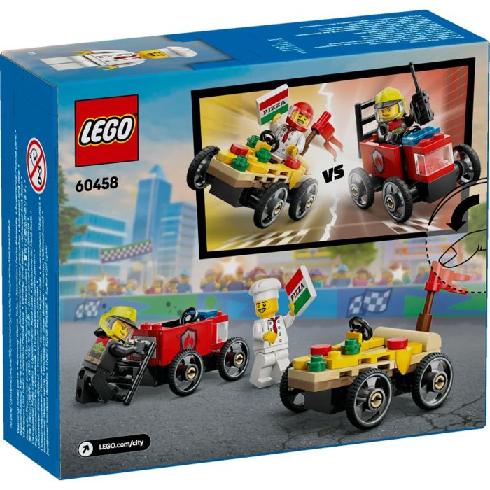Lego City Set de Construcción: Coches de Carreras y Camión de Bomberos para emocionante aventura Pizza vs. Rescate. Ideal para niños +5 años 11