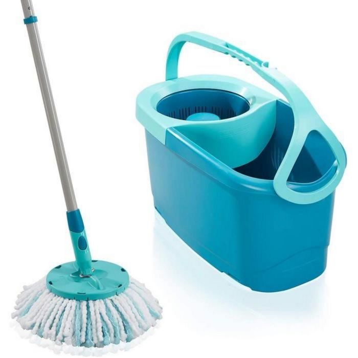Leifheit 52101 Set Clean Twist Disc Mop Ergo | Fregona Micro Duo con Cubo, Sistema de Escurrido Giratorio y Mango Telescópico 1