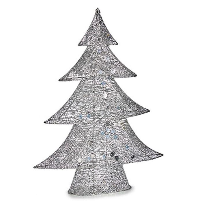 Figura Decorativa Árbol de Navidad Metal Plateado 12 x 59,5 x 48,5 cm (3 Unidades) 1