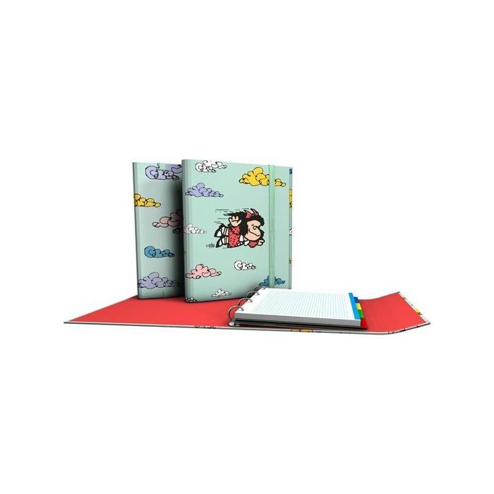 Grafoplás Carpeplús 4 Anillas Mixtas D25 Mafalda Sabiduría 4 Separadores C-Recambio 100H A4 Cartón Plastificado Grafoplás Carpeplús 4 Anillas Mixtas D25 Mafalda Sabiduría 4 Separadores C-Recambio 100H A4 Cartón Plastificado