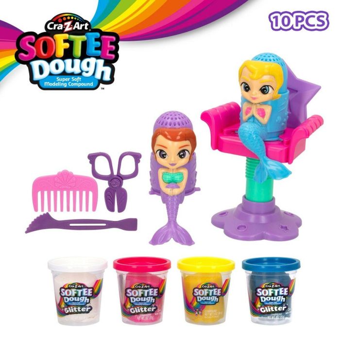Juego de Plastilina Cra-Z-Art Softee Dough Pelo sirenas (4 Unidades) 1 Juego de Plastilina Cra-Z-Art Softee Dough Pelo sirenas (4 Unidades) 1