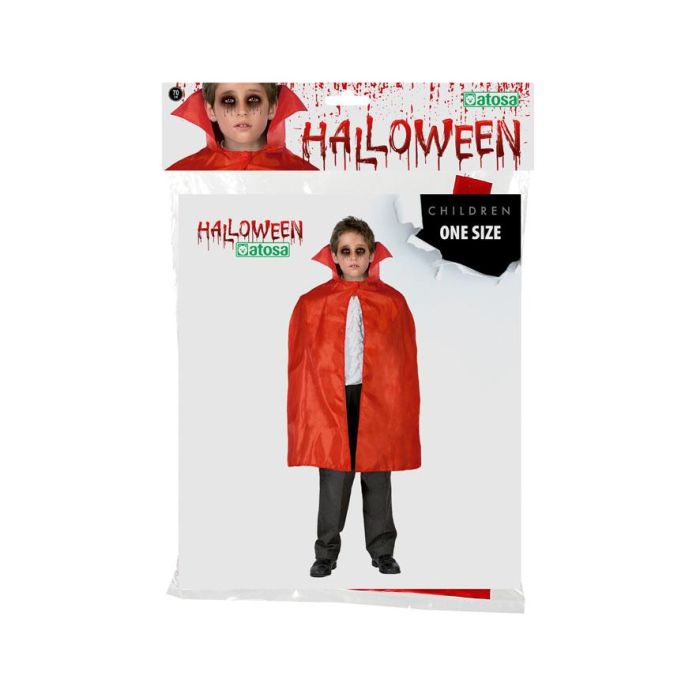 Capa Roja Corta Niños 70 cm Con Cuello Alto Talla Única 1 Capa Roja Corta Niños 70 cm Con Cuello Alto Talla Única 1