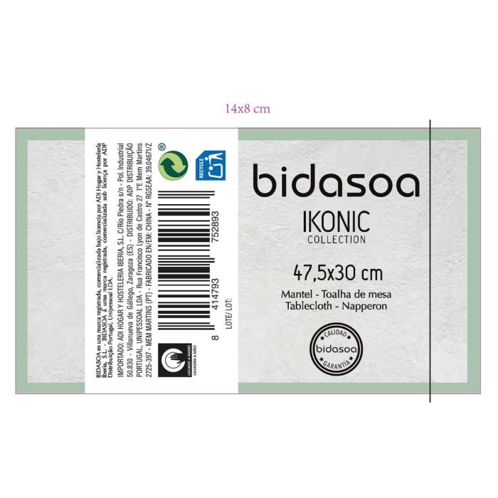 Bidasoa Ikonic Mantel Individual Textil Blanco y Negro 47,5x30 cm (36 Unidades) 1 Bidasoa Ikonic Mantel Individual Textil Blanco y Negro 47,5x30 cm (36 Unidades) 1