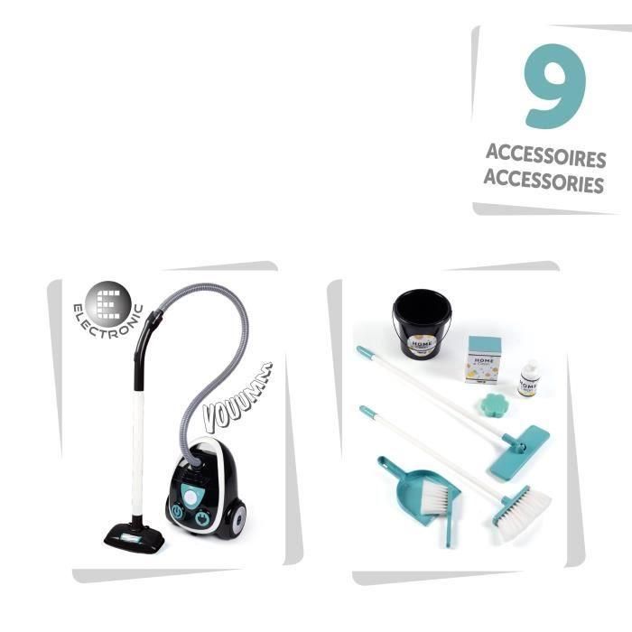Smoby - Carro de limpieza + aspirador electrónico con succión ruidosa - 9 Accesorios - Pilas incluidas - a partir de 3 años 5 Smoby - Carro de limpieza + aspirador electrónico con succión ruidosa - 9 Accesorios - Pilas incluidas - a partir de 3 años 5