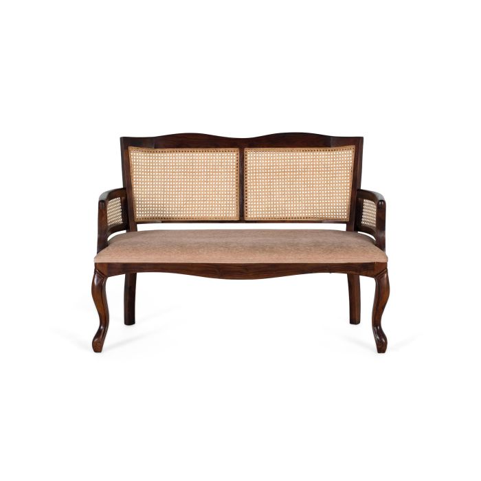 Giner y Colomer Banco de Sofá 2 Plazas Madera de Acacia Nogal Beige 1